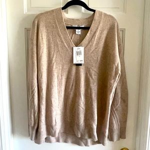 NWTs Magaschoni Cashmere V-Neck Sweater (XL)